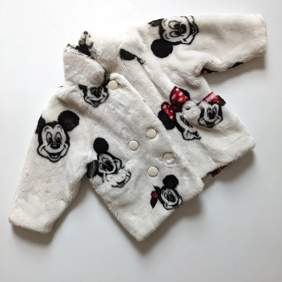 VERY RARE Kid's Vintage 1992 Disney Apparence Mickey & Minnie Faux Fur Coat - Picture 1 of 15